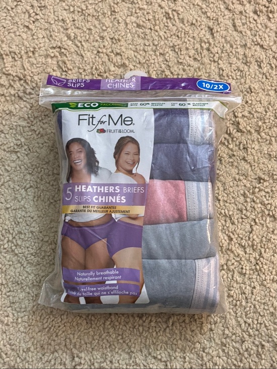 Other - Fit for Me by Fruit of the Loom Heathers 5-Pack Briefs - Heathered Neutrals